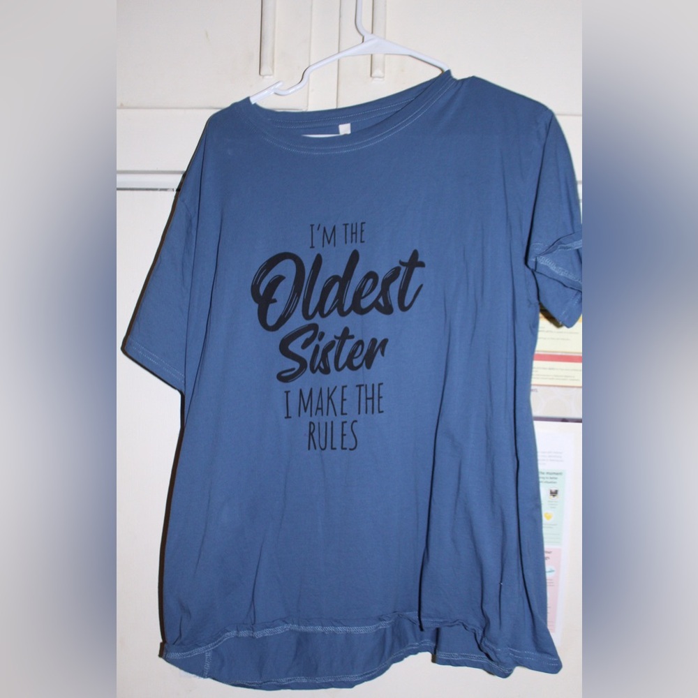 Blue Graphic T-Shirt with Slogan